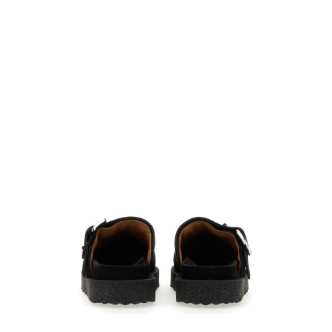 off-white suede sandals with buckle