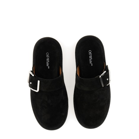 off-white suede sandals with buckle