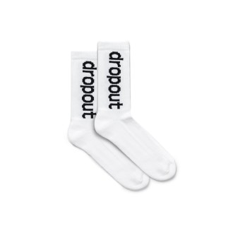 dropout Vertical Logo Socks White