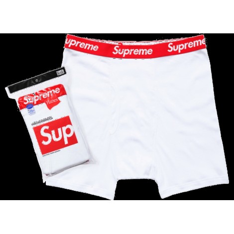 Supreme Hanes Boxer Briefs White