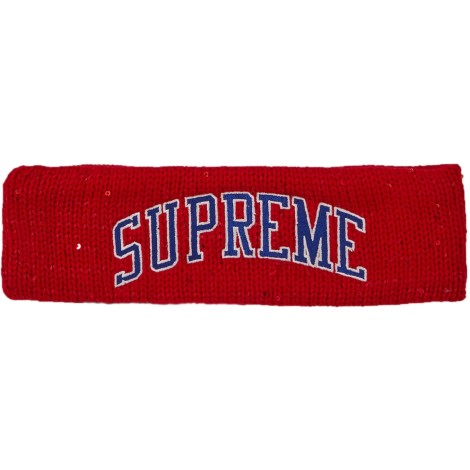 Supreme New Era Sequin Arc Logo Headband Red