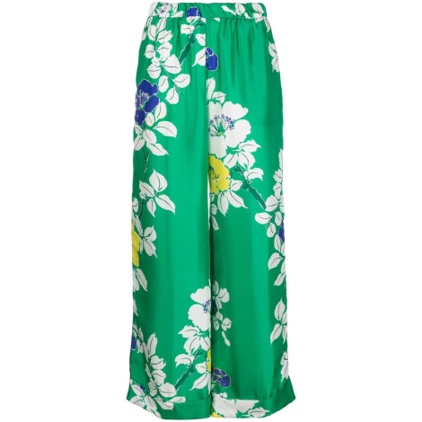 P.A.R.O.S.H. pantaloni a gamba larga con stampa floreale multicolore verde