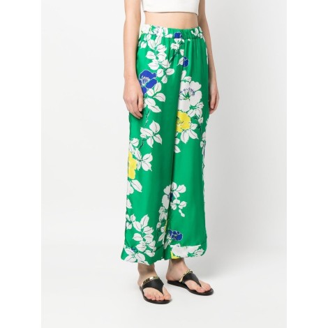 P.A.R.O.S.H. pantaloni a gamba larga con stampa floreale multicolore verde
