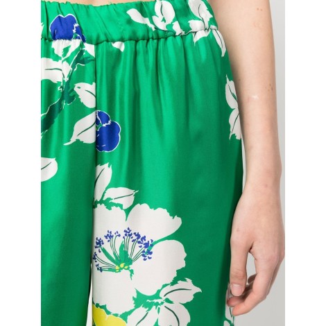 P.A.R.O.S.H. pantaloni a gamba larga con stampa floreale multicolore verde