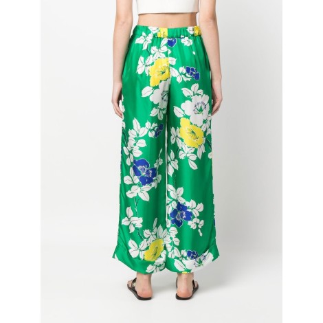 P.A.R.O.S.H. pantaloni a gamba larga con stampa floreale multicolore verde