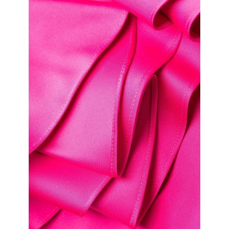 P.A.R.O.S.H. Abito con spalline asimmetriche in raso rosa acceso