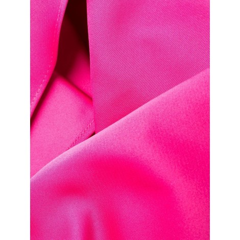 P.A.R.O.S.H. Abito con spalline asimmetriche in raso rosa acceso