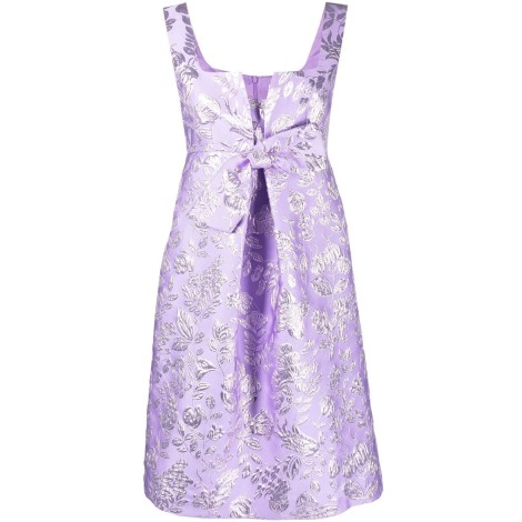 P.A.R.O.S.H. abito in jacquard metallico a fiori lilla