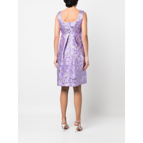 P.A.R.O.S.H. abito in jacquard metallico a fiori lilla