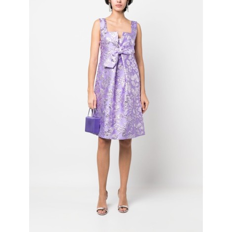 P.A.R.O.S.H. abito in jacquard metallico a fiori lilla