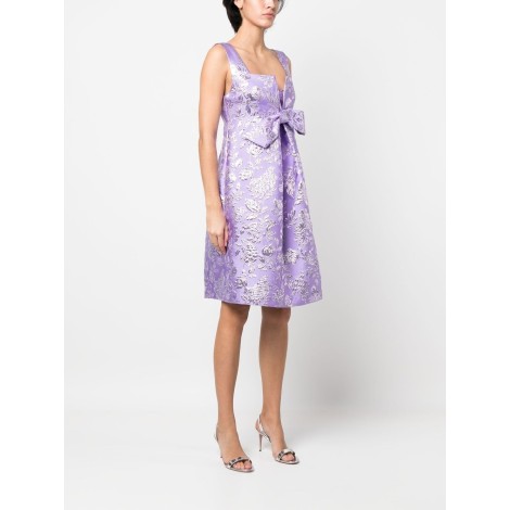 P.A.R.O.S.H. abito in jacquard metallico a fiori lilla