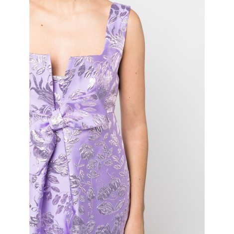 P.A.R.O.S.H. abito in jacquard metallico a fiori lilla