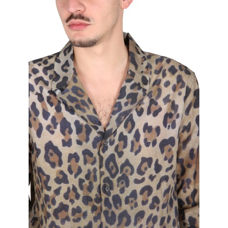 balmain leopard printed pyjama shirt