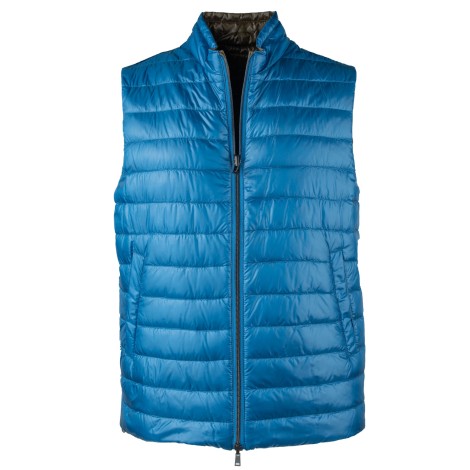 Piumino smanicato azzurro
