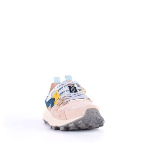 Sneakers patchwork in pelle scamosciata e nylon multicolor