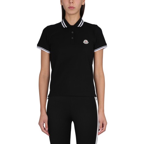moncler polo with logo patch
