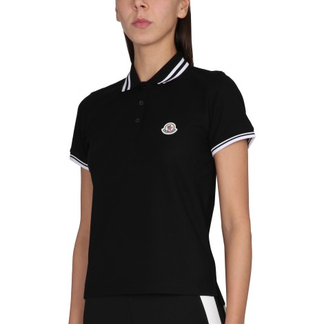 moncler polo with logo patch