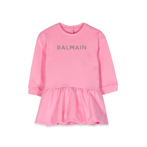 balmain ml sweatshirt logo dress
