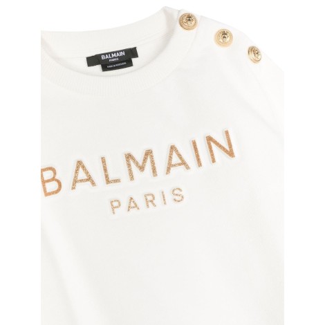 balmain crewneck sweatshirt logo and buttons