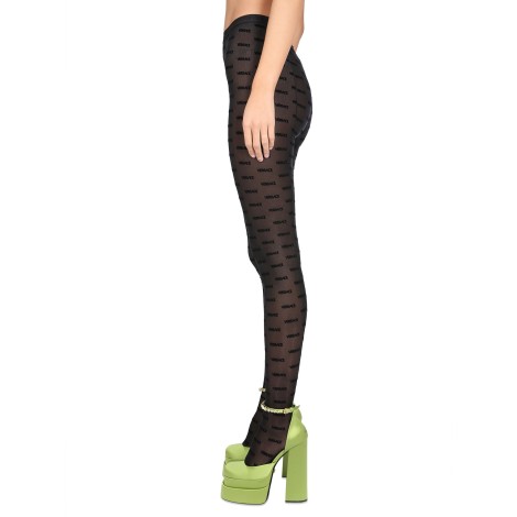 versace tights with la greca print