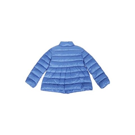 Giubbino JOELLE, di Moncler Kids, colore blu. Imbottitura in piuma e fodera in nylon longue saisonCappuccio rimovibile, maniche lunghe e chiusura anteriore con zip. Boudin largo sul fondo del capo.Logo in feltro. Vestibilità regolare. 