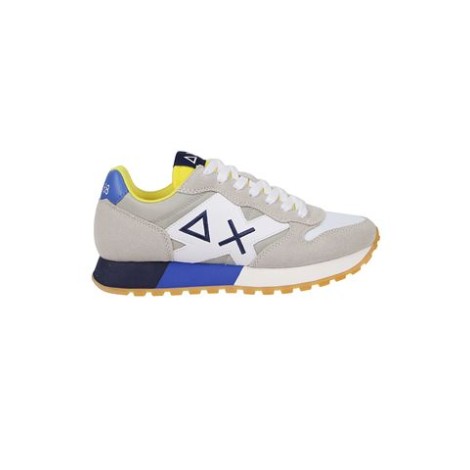 Sneakers di Sun68, da uomo, colore blu. Modello stringato, in nylon e camoscio. Caratterizzato da logo ricamato e suola in gomma. Dettagli tallone e suola a contrasto. 