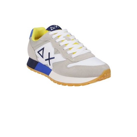 Sneakers di Sun68, da uomo, colore blu. Modello stringato, in nylon e camoscio. Caratterizzato da logo ricamato e suola in gomma. Dettagli tallone e suola a contrasto. 