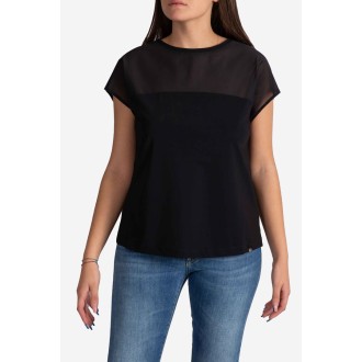 HERNO T- shirt in light scuba e stretch tulle