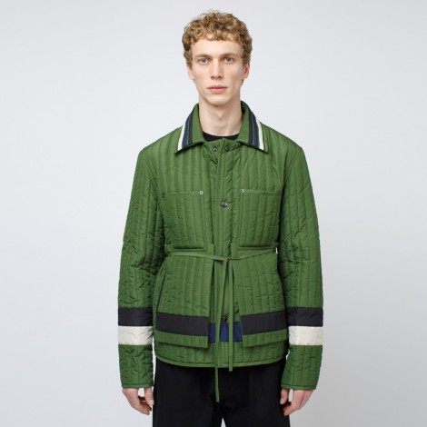 Panelled quilted worker jacket