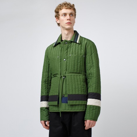 Panelled quilted worker jacket