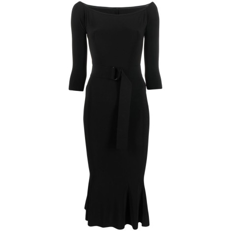 Norma Kamali Off Shoulder Fishtail Midi Dress