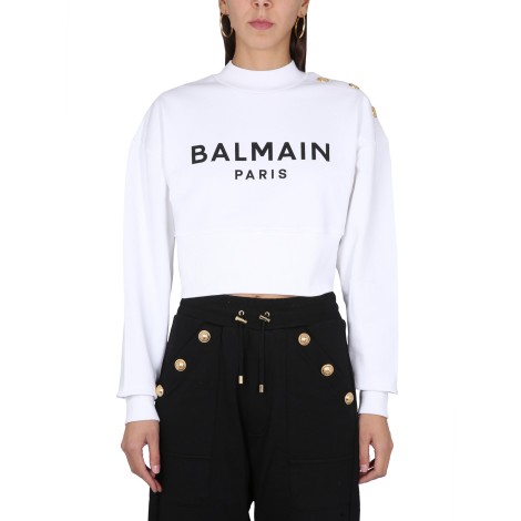 balmain cropped fit sweatshirt