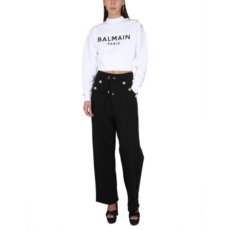 balmain cropped fit sweatshirt