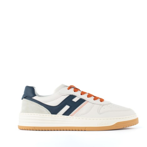 Sneakers H630 in pelle bianca dettagli blu