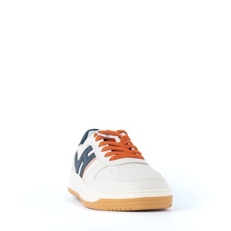 Sneakers H630 in pelle bianca dettagli blu