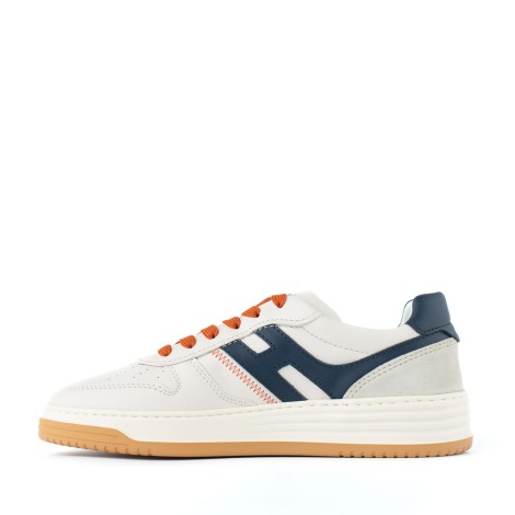 Sneakers H630 in pelle bianca dettagli blu