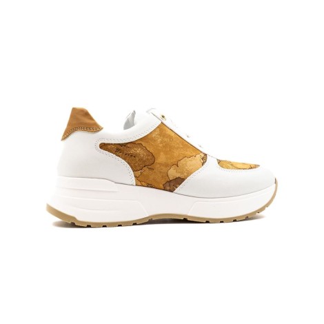 Sneakers Donna BIANCO/GEO BEIGE ALVIERO MARTINI Pelle