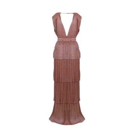 Sabina Musayev 'Skylar' Metallic Effect Long Dress S