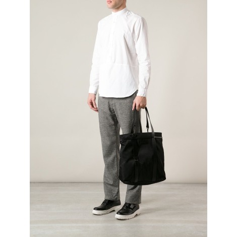 SALVATORE FERRAGAMO Borsa shopper nera con manici in ecopelle