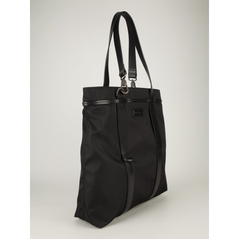 SALVATORE FERRAGAMO Borsa shopper nera con manici in ecopelle