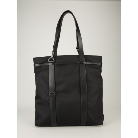 SALVATORE FERRAGAMO Borsa shopper nera con manici in ecopelle