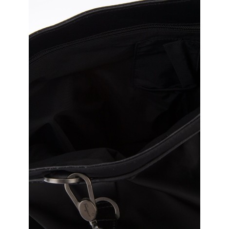 SALVATORE FERRAGAMO Borsa shopper nera con manici in ecopelle
