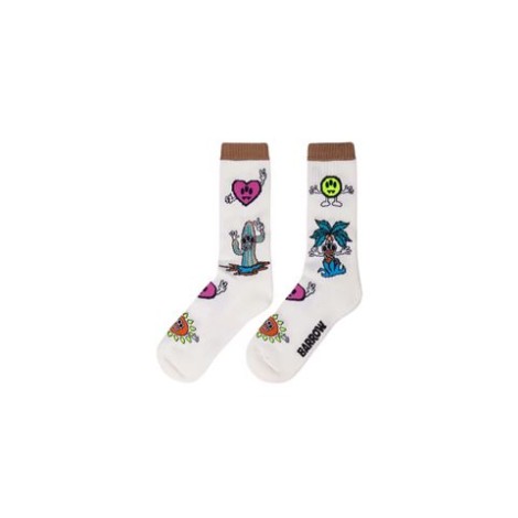 Calza di Barrow, da uomo, colore bianco. Modello in cotone, caratterizzato da dettaglio logati multicolor. 