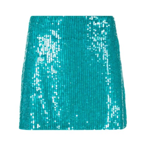 P.A.R.O.S.H. gonna in paillettes blu ciano con finitura luccicante