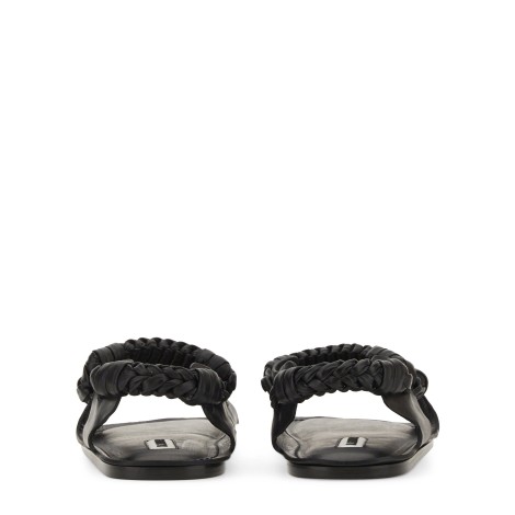 jil sander braided leather sandal