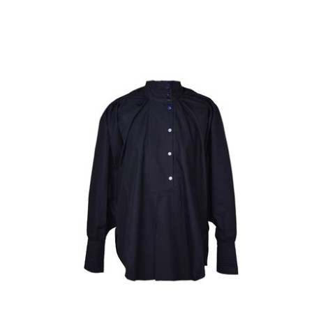 BLUSA A COLLO ALTO IN COTONE BIO
