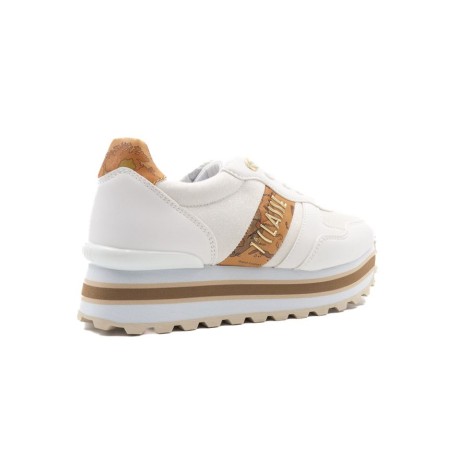 Sneakers Donna BIANCO/GEO BEIGE ALVIERO MARTINI Pelle