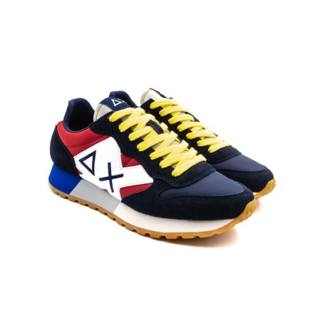 Sneakers Uomo NAVY/ROSSO SUN68 Pelle