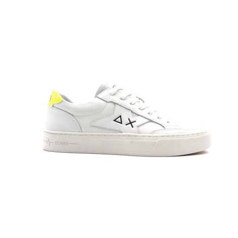 Sneakers Uomo BIANCO/GIALLO FLUO SUN68 Pelle