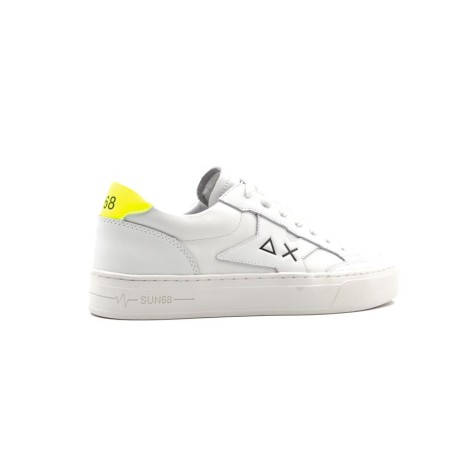 Sneakers Uomo BIANCO/GIALLO FLUO SUN68 Pelle